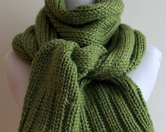 Knitting pattern- long hand-knit scarf, Chunky knit scarf, Winter scarf, Easy Knitted Scarf Pattern, Hand-knit scarf pattern, ENGLISH ONLY