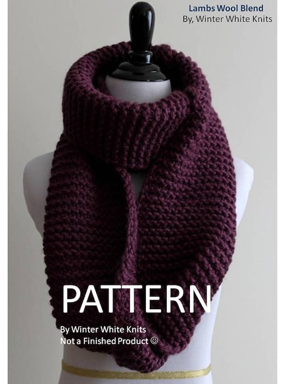 Beginner Scarf knitting Pattern, knit scarf pattern, Scarf Knitting Pattern, Hand-knit scarf pattern, ENGLISH LANGUAGE
