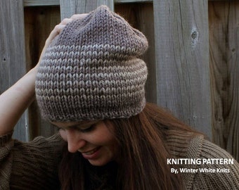 Knit hat pattern, PDF Instant Download Knitting Pattern, knit winter hat pattern, knit in many colors, easy to follow pattern, pattern #0047