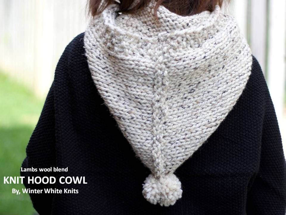 hood／chunky knit Chunky Knit Hood, Wool Knit Hood, Hand-knit Hood, Winter