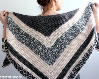 Knitting pattern, knit shawl, Triangle scarf pattern, PDF Instant Download Knitting Pattern, NOT finished product, make it yourself tutorial