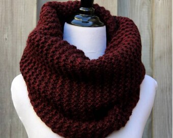 Chunky knit cowl, Hand-knit cowl, knitted snood, chunky Knit scarf, knit tube scarf,  circle scarf, super soft knit cowl, winter coat scarf