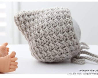 Crochet baby bonnet, Crochet bonnet pattern, The Tiffy Bonnet pattern, Newborn-3 years, crochet baby hat, Pixie bonnet, ENGLISH LANGUAGE
