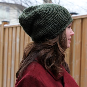 Hand knit hat, Relaxed fit knitted hat, Slouchy knit hat, COZY COTTAGE HAT, Knit winter hat, knit beanie, Slouchy beanie, Loose fit hat