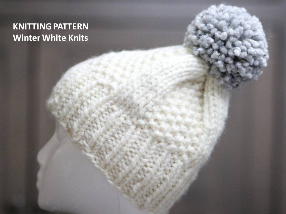 帽子 Y.A.R.N Knit Hat Knit Hat Pattern, Bulky #6 Yarn Hat Pattern, Hat Knitting Pattern