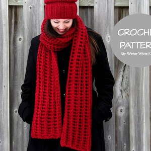 Crochet Scarf Pattern, Ribbed Textured Crochet Scarf, ENGLISH LANGUAGE