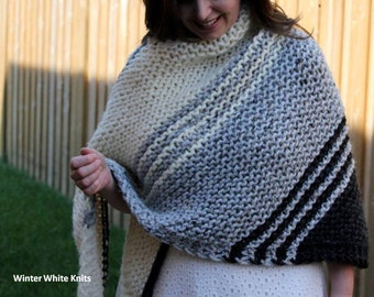 Knitting pattern, knit shawl, Triangle shawl wrap pattern, Download Knitting Pattern, NOT finished product, make it yourself tutorial