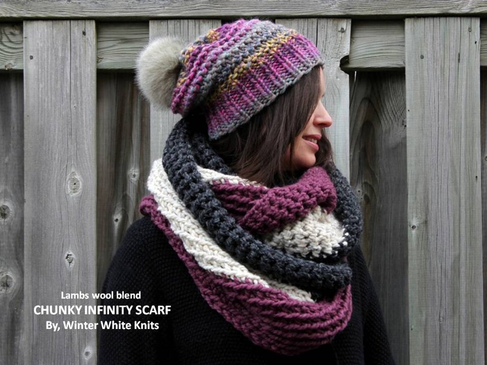 Chunky Knit Infinity Scarf Chunky Knit Oversized Huge Etsy