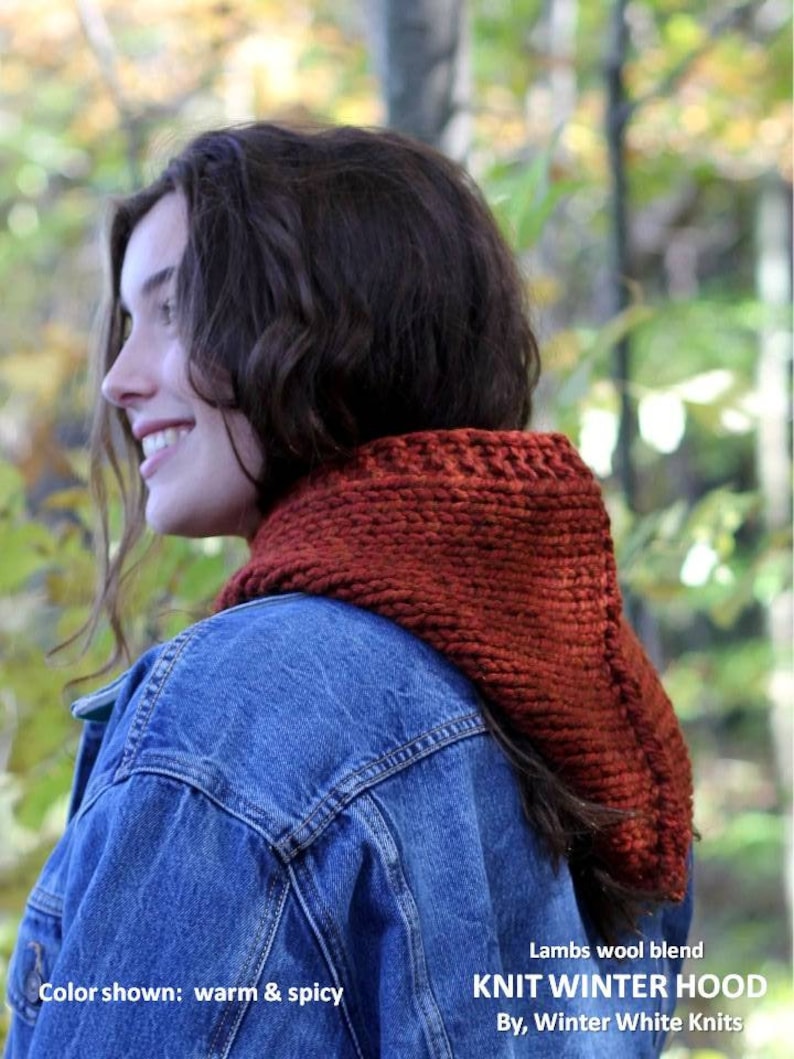 Knit Hood Winter Hood Knit Cowl Hood Winter Hood Scarf Etsy