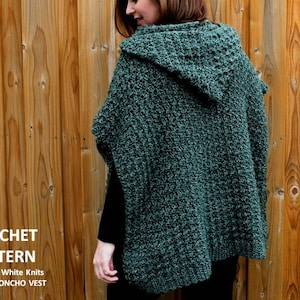 Crochet poncho pattern, Crochet hooded poncho pattern, Crochet cape, hooded poncho pattern, Crochet vest, Crochet poncho with hood, ENGLISH