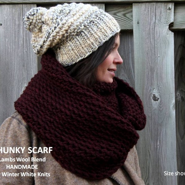 Chunky knit scarf, winter infinity scarf, unisex knit scarf, knit winter scarf, chunky knit cowl, chunky knit infinity scarf, knit scarf