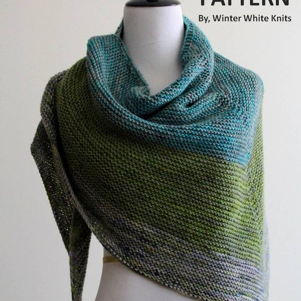 Knitting Pattern- knit shawl, knit scarf pattern, PDF Instant Download Knitting Pattern, NOT a finished product, make it yourself tutorial