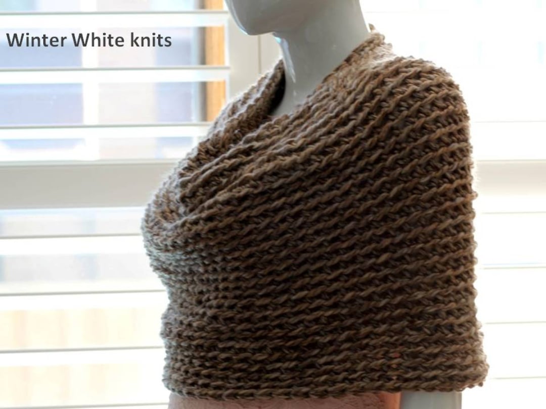 Cozy Caplet Sweater, Poncho Sweater, Chunky Knit Capelet, Knit Poncho ...