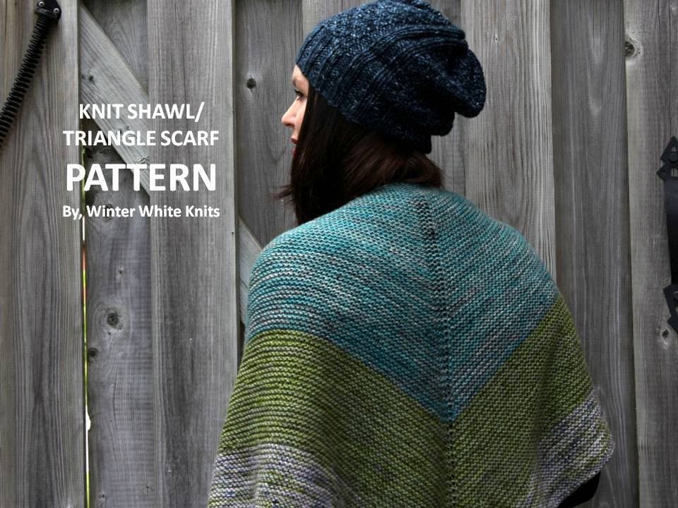 Shawl Knitting Pattern, Triangle Scarf, the Cozy DK Shawl Knitting ...