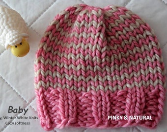 knit baby hat, LITTLE STRIPES HAT,  childrens knit hat, kids knit hat, baby winter hat, Infant knit hat, available in 10 color combo's