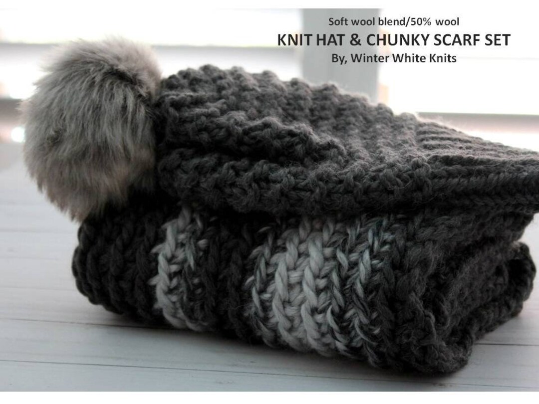 SCARF & HAT SET, This Set Includes Both the Hat and the Scarf, Chunky ...