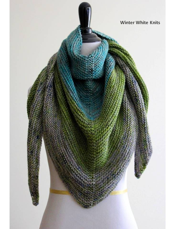 Shawl Knitting Pattern, Triangle Scarf, the Cozy DK Shawl Knitting ...