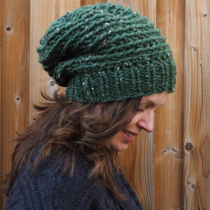 Knit slouchy hat, hand-knit hat, Slouchy beanie hat, Knit hat, soft cozy knit hat, slouchy winter hat, Knitted hat, chunky knit hat