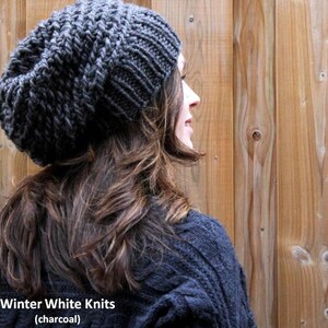 Hand-knit hat, Winter hat, Wool hat, slouchy hat, Chunky knit hat, Soft wool knitted winter hat, knit slouch hat, Unisex knit hat, Beanie