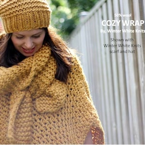 COZY CAPE, Winter Cape Coat, Winter coat, Knit poncho, wool cape, knit cape, Crochet poncho, Chunky knit cape, Wrap sweater, Soft and cozy