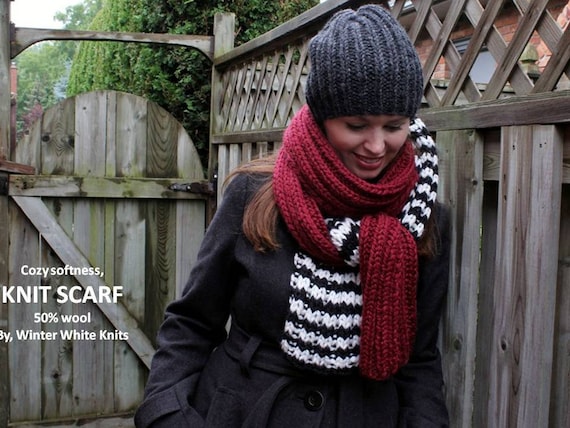 black and white winter scarf
