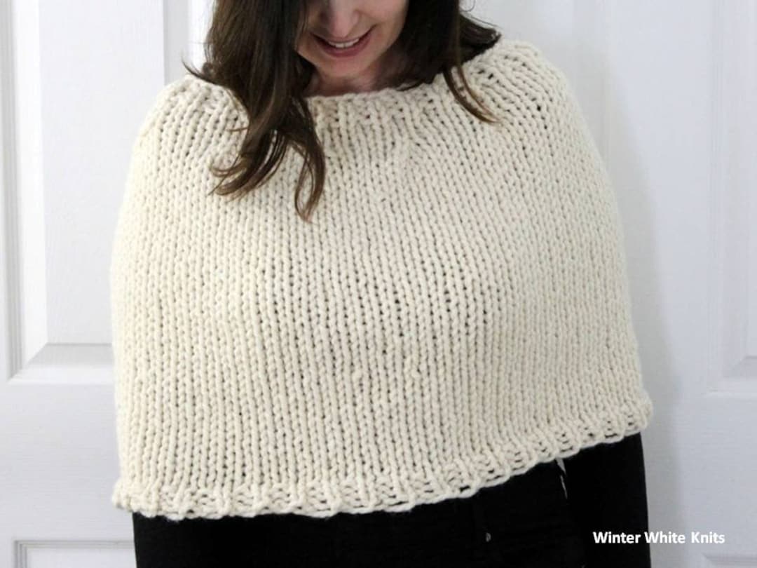 Knit Capelet, Capelet Knit Sweater, Poncho, Knit Cape, Knit Winter Cape ...