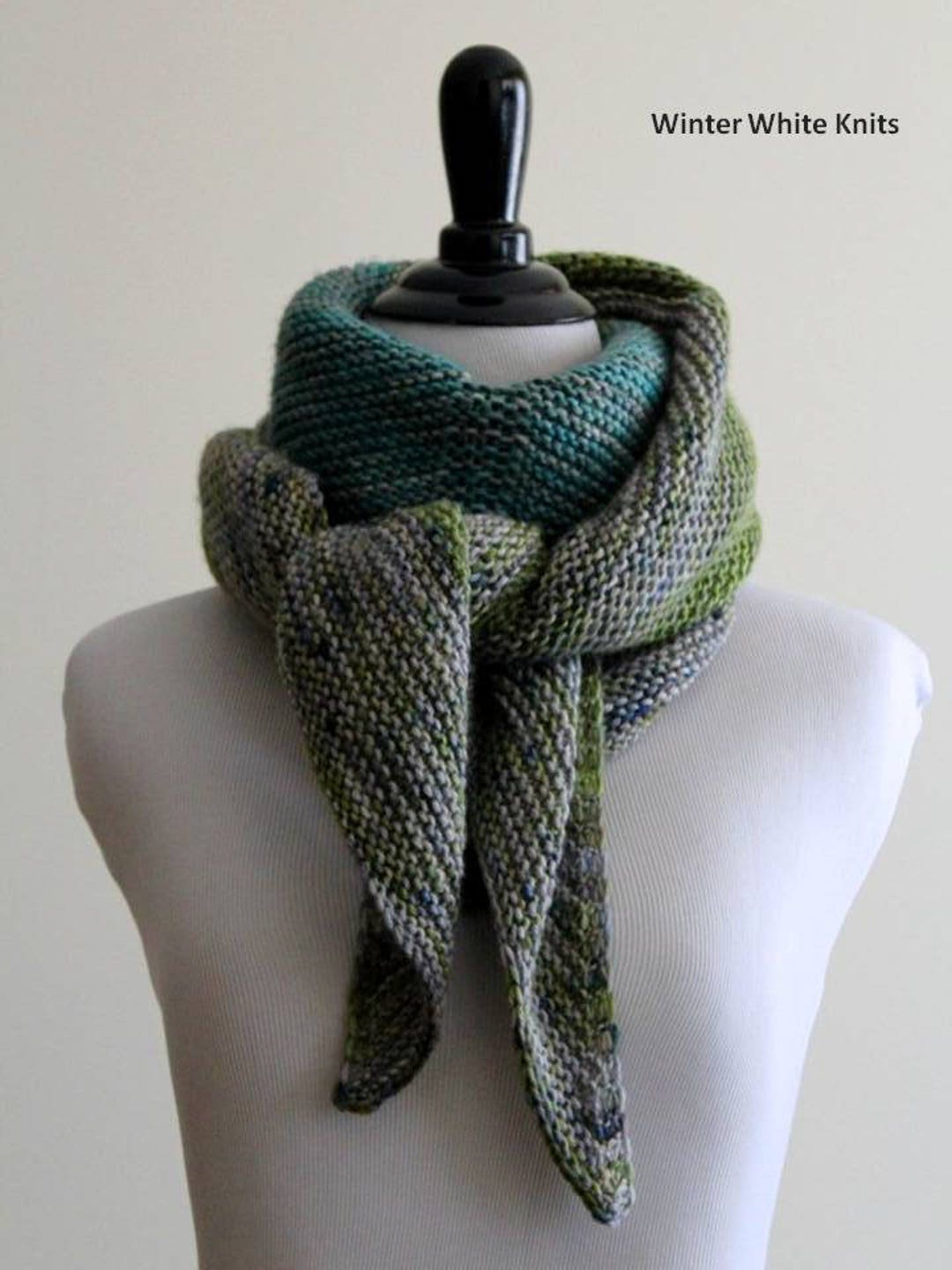 Shawl Knitting Pattern, Triangle Scarf, the Cozy DK Shawl Knitting ...