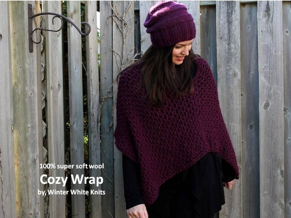 Wool poncho, Cozy Knit poncho, Winter Cape Coat, knit sweater wrap, handmade knitwear, Winter coat, crochet wool cape, 100% soft wool poncho