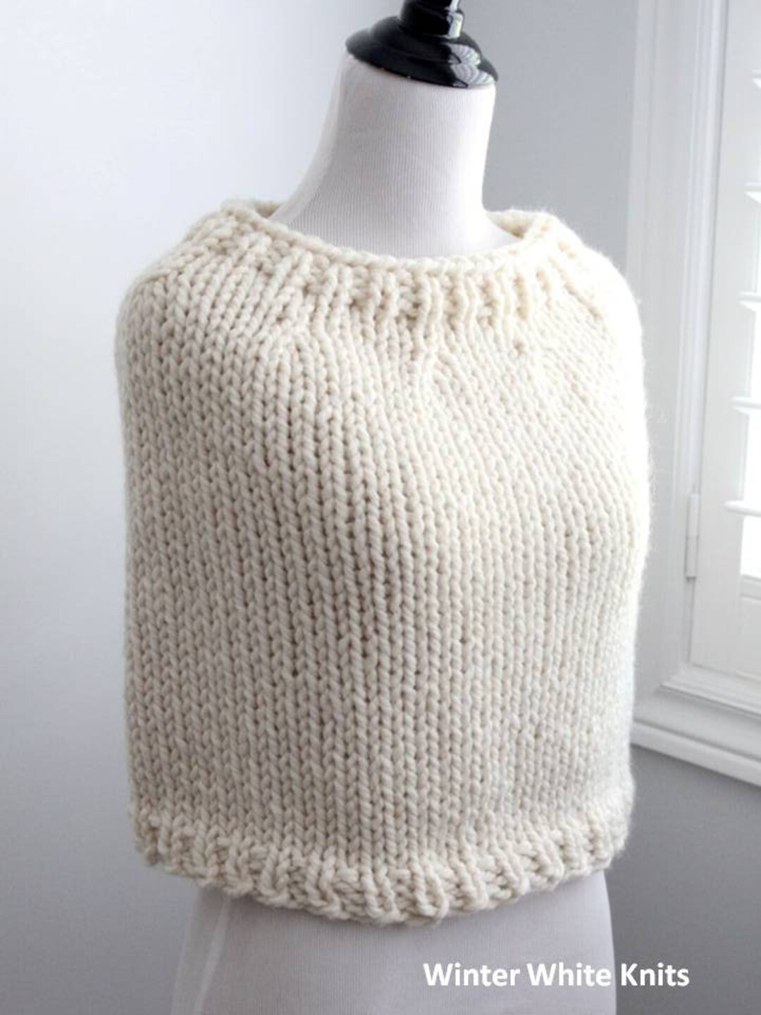 Knit Capelet, Chunky Knitted Capelet, Wrap Sweater, Poncho, Chunky Knit ...