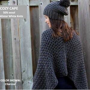 Poncho, Winter cape, Cozy Knit wrap, Winter Cape Coat, Wrap sweater, Winter coat, Hand-knitted poncho, chunky cozy cape, Soft and cozy