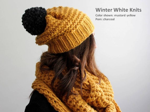 Cozy Hand-Knitted Winter Hat Hand Knit Hat, Relaxed Fit Knitted Hat, Slouchy Knit Hat  main image 3