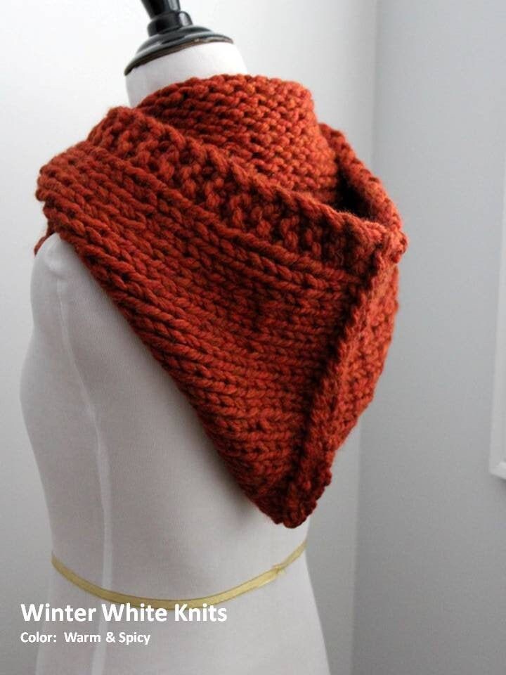 Chunky Knitted Hood, Knit Hood, Winter Hood, Knit Cowl Hood