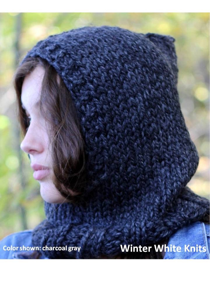 Knit Hood, Chunky Knitted Hood, Hand-knitted Hood, Cozy