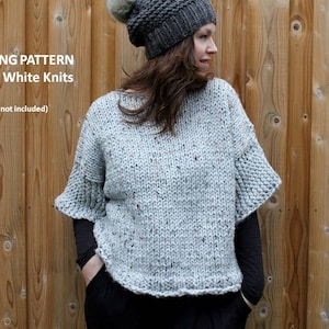 Sweater Knitting pattern, Chunky Knit Sweater, Hand-knit sweater, Knit pullover sweater, Beginner sweater pattern Easy knit sweater, ENGLISH