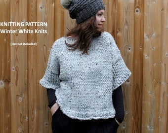 Chunky Knit Sweater Knitting Pattern, Beginner Friendly (PDF Pattern), ENGLISH LANGUAGE