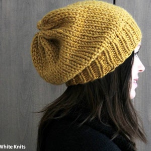 Hand knit hat, Classic slouchy knit hat, COZY CLASSIC HAT, Knit winter hat, knit beanie, chunky knit slouch beanie, wool knitted hat