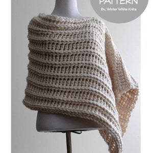 Crochet poncho pattern, Ribbed crochet cape pattern, Crochet Poncho pattern, DIY crochet poncho tutorial, Crochet poncho cape, ENGLISH
