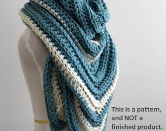 Crochet Shawl Pattern, Triangular Crochet Scarf Pattern (PDF - English language)