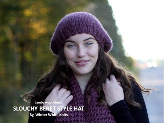Knit cheap slouchy beret
