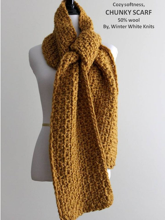 Chunky knit scarf, Winter scarf, Handmade scarf, Long knit scarf, Hand-knit scarf, Classic long scarf, Winter scarf, Soft cozy scarf