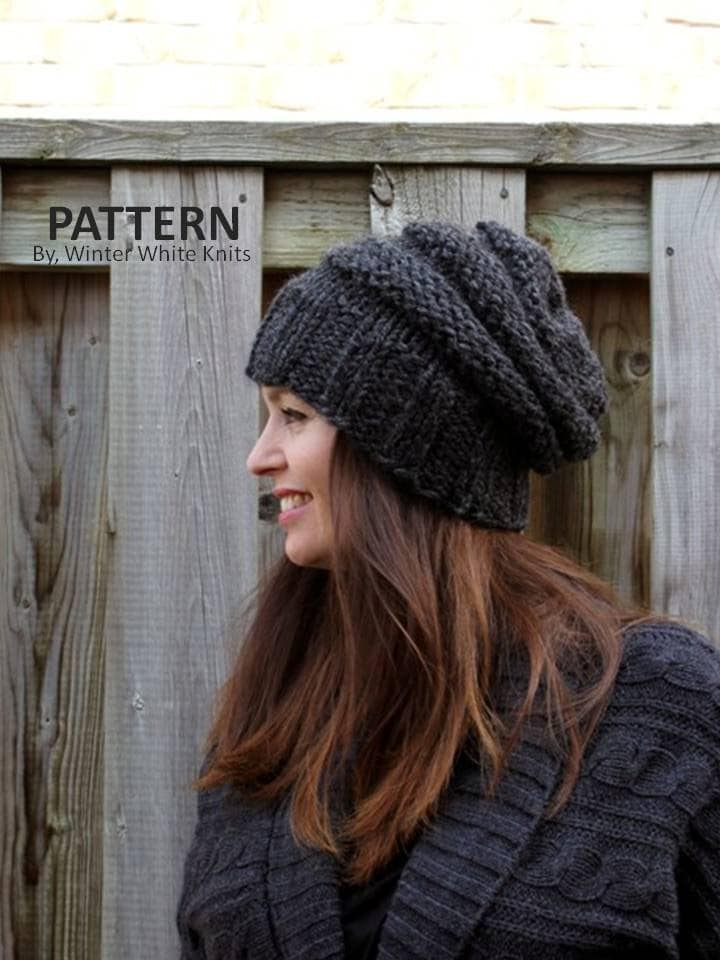Knit Hat Pattern Slouchy Hat Pattern 
