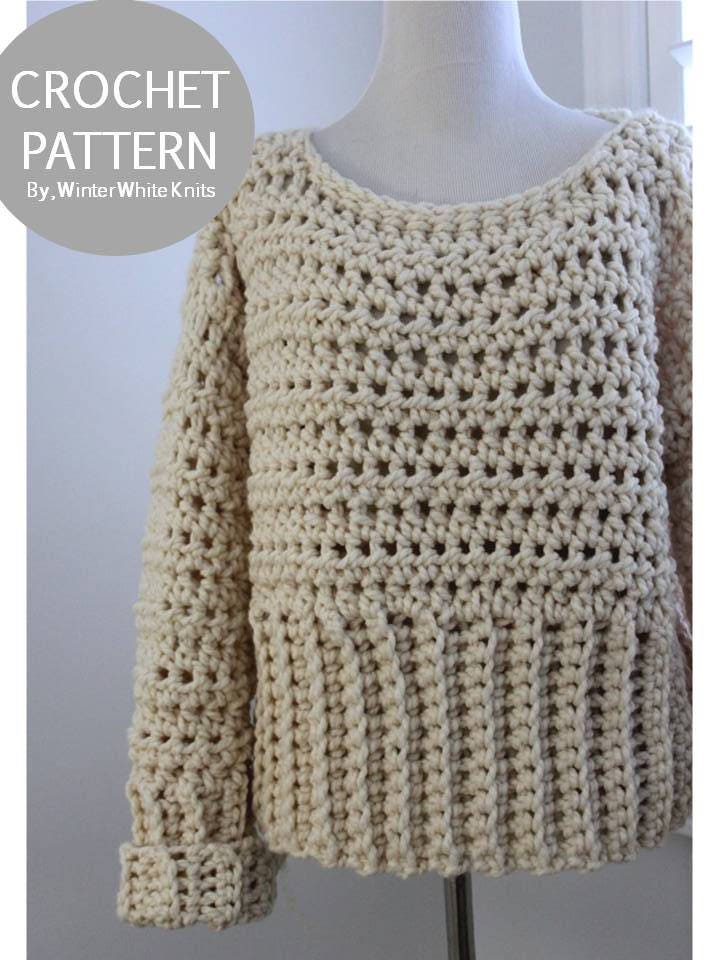 CROCHET SWEATER PATTERN Pdf Instant Download Crochet Pattern - Etsy UK