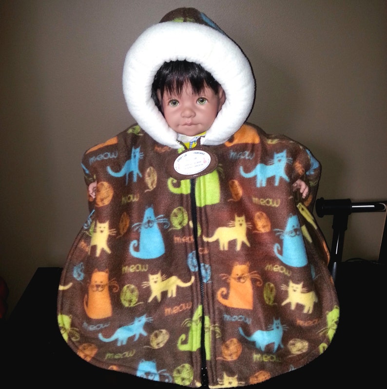 Infant Car Seat Poncho meow Kitties Size Medium Etsy