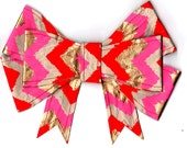 Pink and Gold Paper Bow