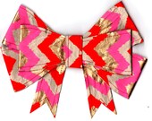 Pink and Gold Paper Bow