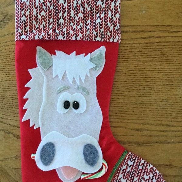 White horse #14 Christmas stocking