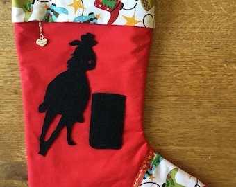 Barrel Racer Christmas stocking