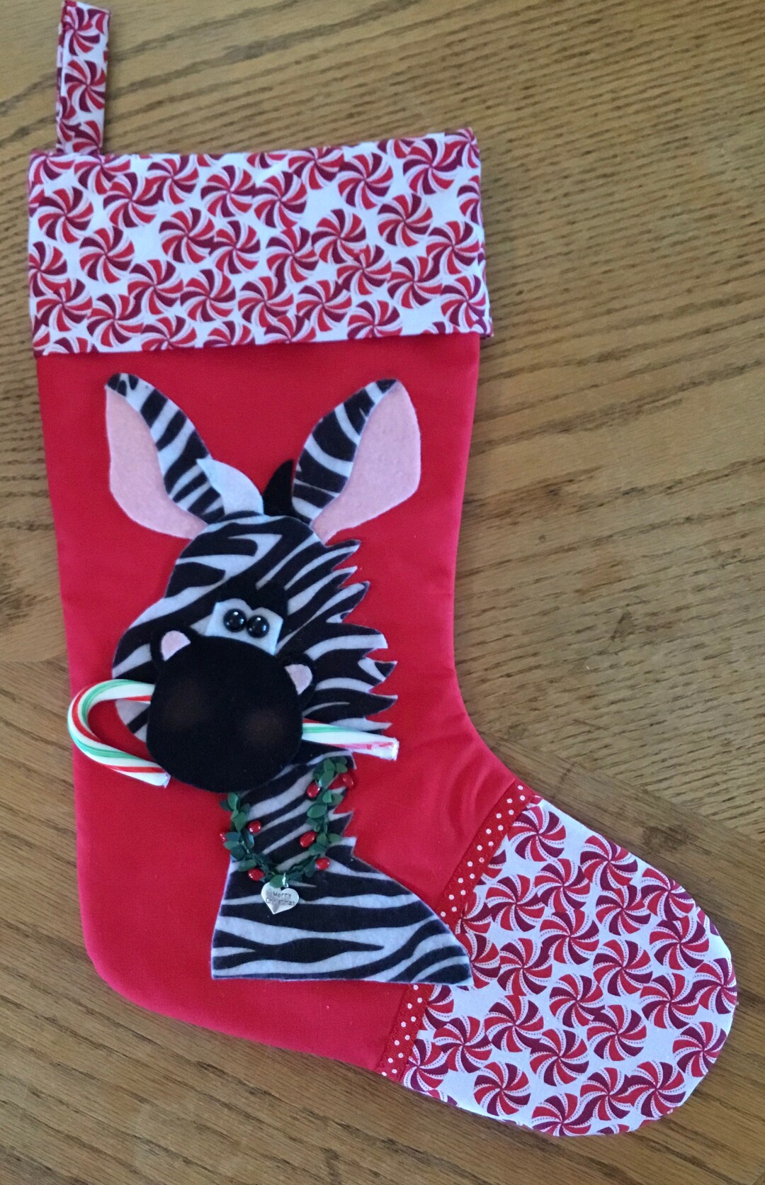 Zebra Christmas Stocking Etsy