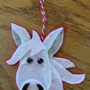 White Horse #D Christmas ornament