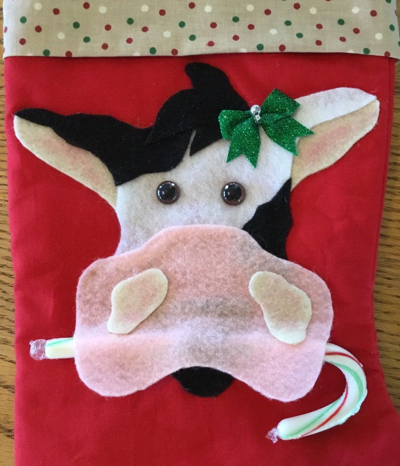 Cow Christmas stocking